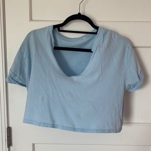Light blue crop top